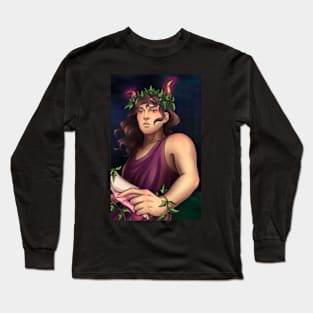 Dionysus with Bull Horns Greek Mythology Comic In a Wine-Dark Dream Long Sleeve T-Shirt